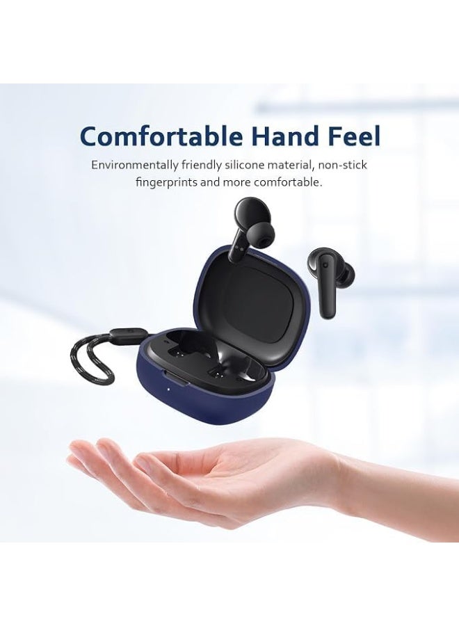 Fekra Silicone Cover Case with Keychain – Compatible with Soundcore R50i / P20i / P25i, Blue - Image 4